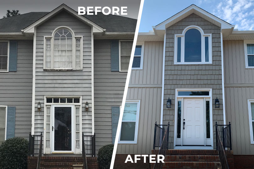 Before and after shake siding 