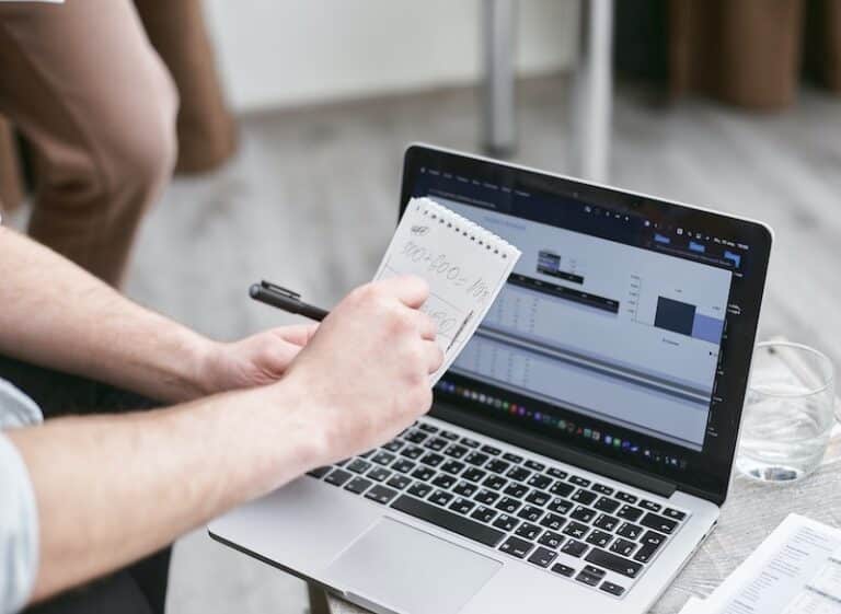 computer and notebook